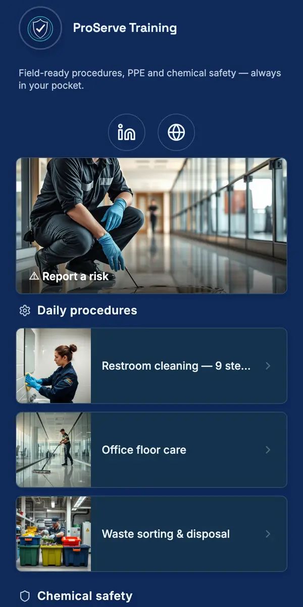 ProServe Training — live Hublink page