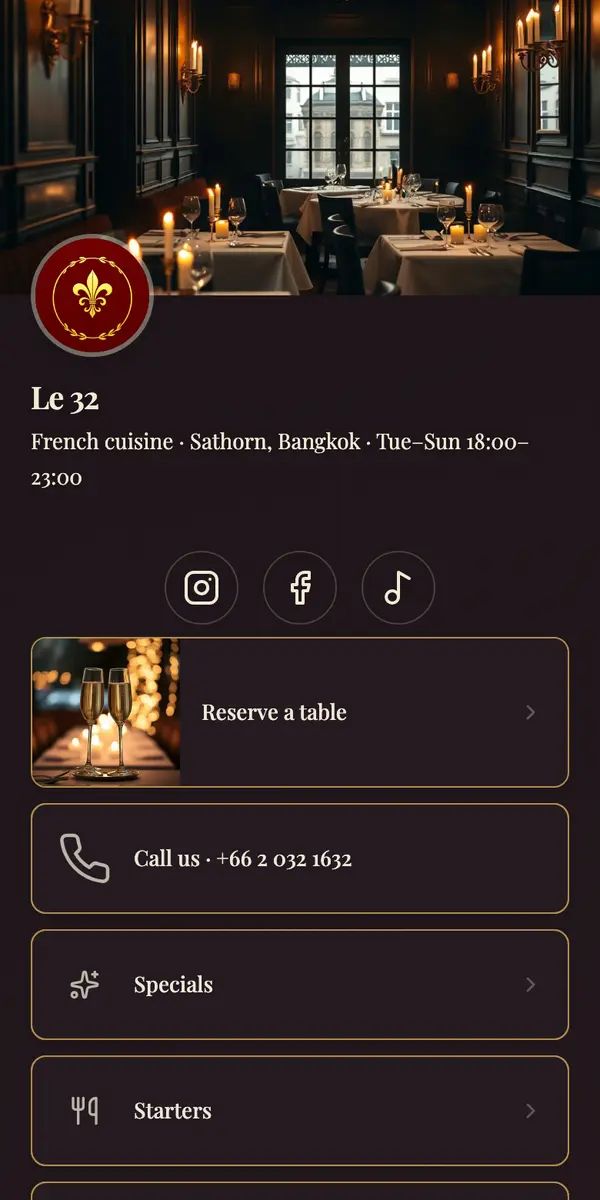 Le 32 — live Hublink page
