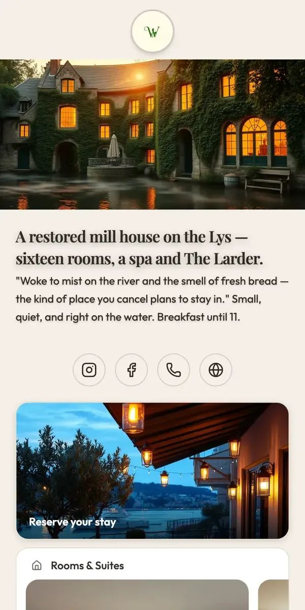 The Willowmere — live Hublink page